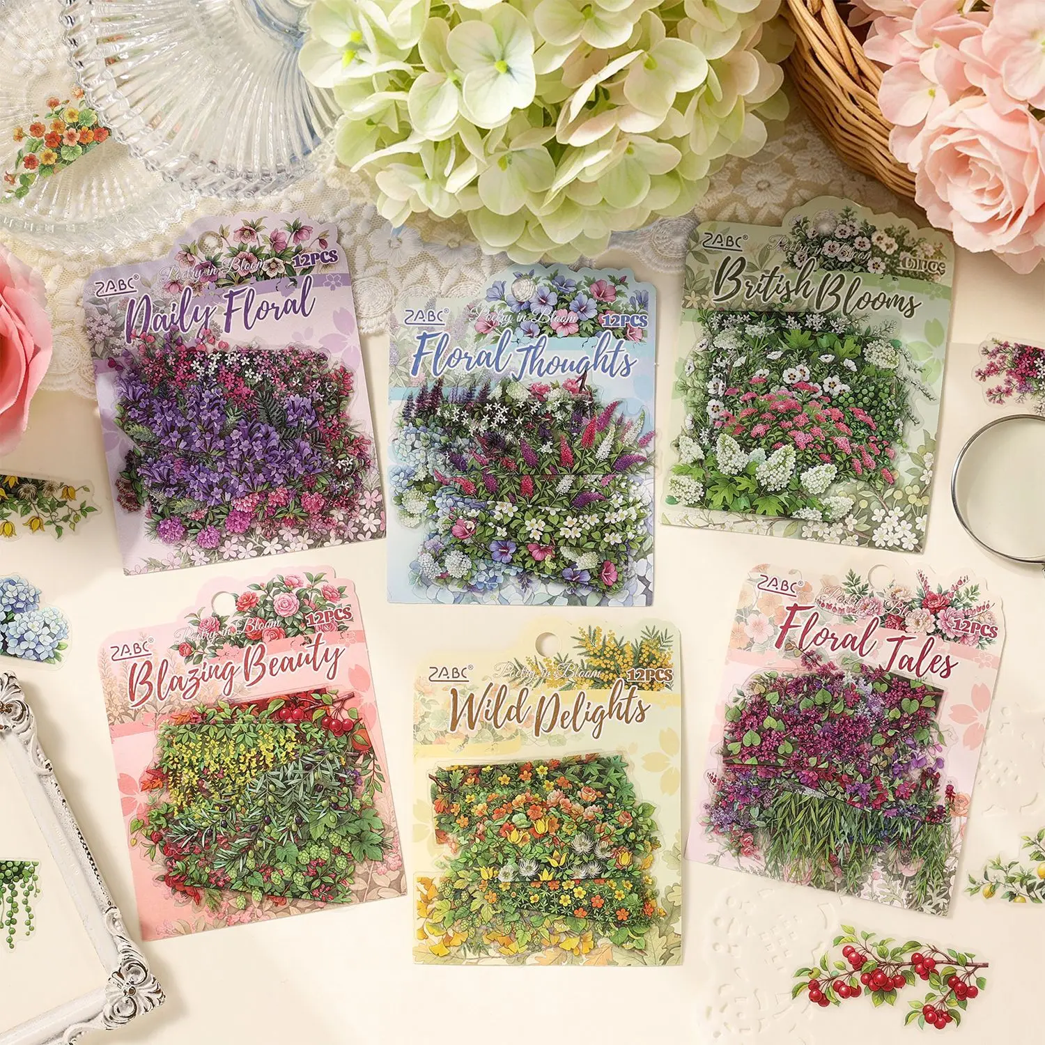 20 pcs Aesthetic Vintage Spring Garden Collage Stickers, Blooming Flower Cluster Patterns for Scrapbook Layout
