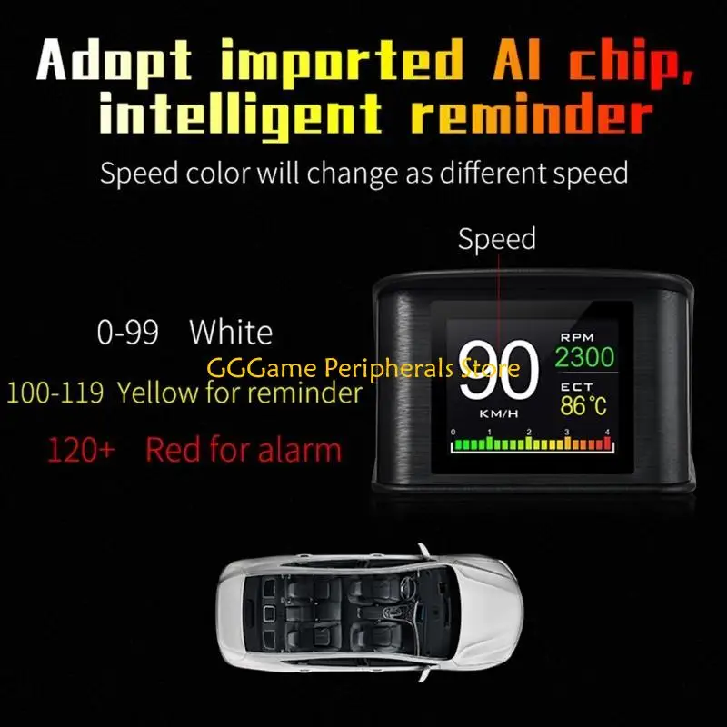 

U55B OBD HUD Head-up Display with Projection Digital Car Speed Overspeed Warning RPM