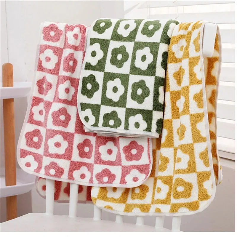 35x75cm Flower Pattern Coral Velvet Absorbent Quick Drying Face Towel Soft Adults Face Hand Towels Bathroom Microfiber Towel