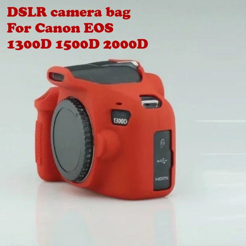 DSLR حقيبة كاميرا لكانون EOS 1300D 1500D 2000D لطيفة لينة سيليكون المطاط حافظة كاميرا درع الجلد DSLR حقيبة غطاء الجسم حامي