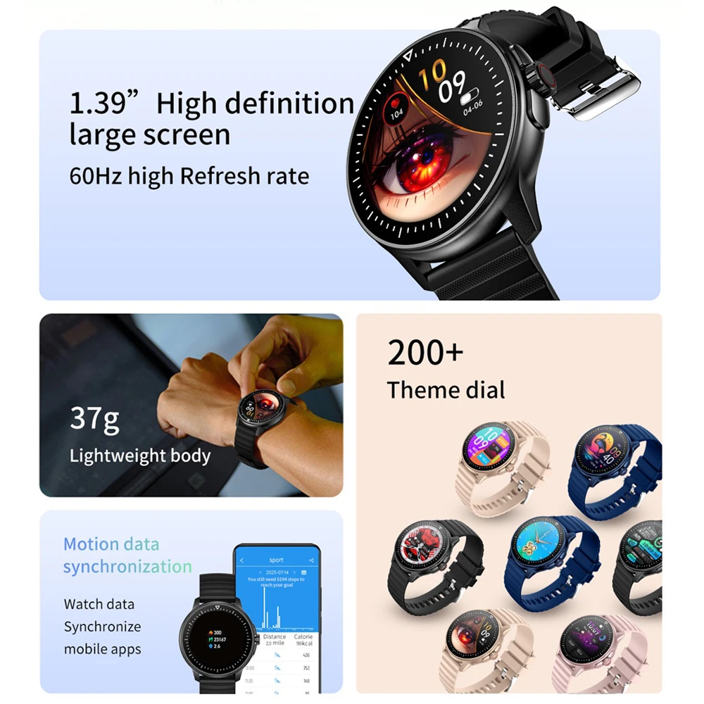 Reloj inteligente con llamada de diente azul para mujer y hombre, relojes inteligentes deportivos con asistente de voz AI, Monitor de ritmo cardíaco en tiempo Real, recordatorio inteligente