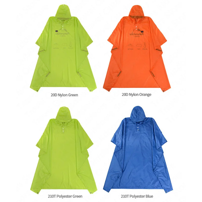 Naturehike 3 in 1Multifunction Raincoat Portable Hiking Rain Poncho Folding Raincoat For Rainproof Mat Tent Camping