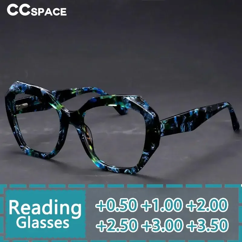 R56958 Women Top Quality Oversized Reading Glasses Anti-Glare Presbyopic Computer Eyeglasses  Floral Frame Diopter +0 To +4.0