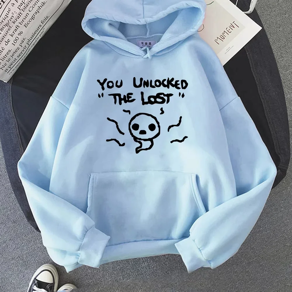 The Binding of Isaac Autumn Winter Hoodies Women Sweatshirt Long Sleeve Letter Print Hooded Casual Cartoon Plus Unisex Sportwear