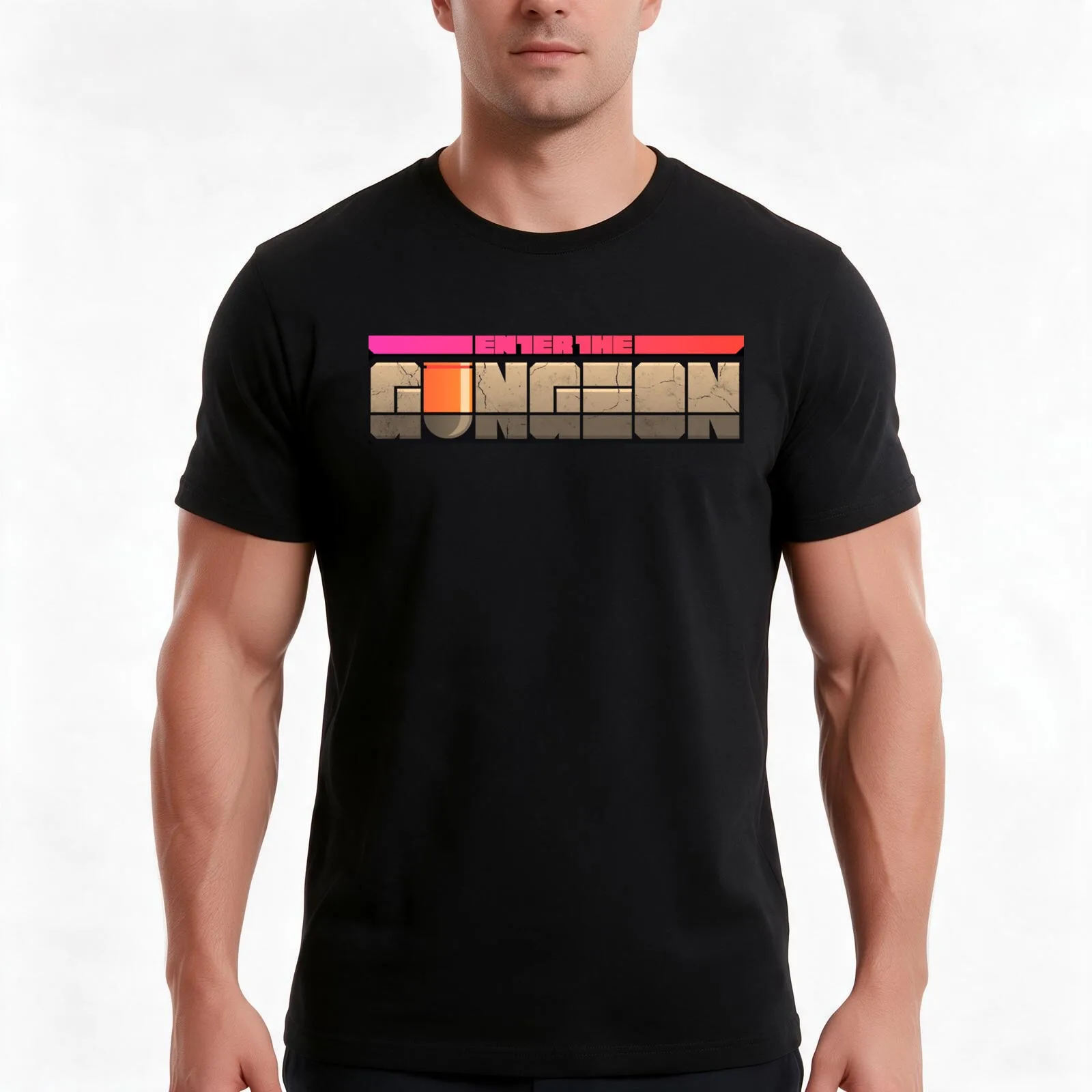 Enter The Gungeon Logo2 For Fans T-Shirt, Summer Casual Cotton Tee, Oversized Streetwear Tops, Vintage Graphic Print
