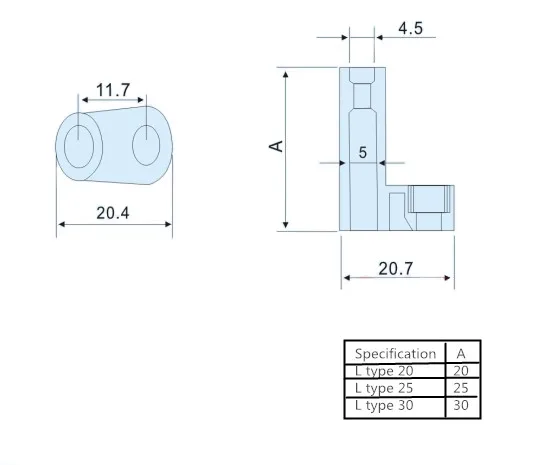 1000pcs 30mm high L-shaped computer motherboard fixed plastic foot pad isolation support PCB board L30 Black 20mm 25mm 30mm high