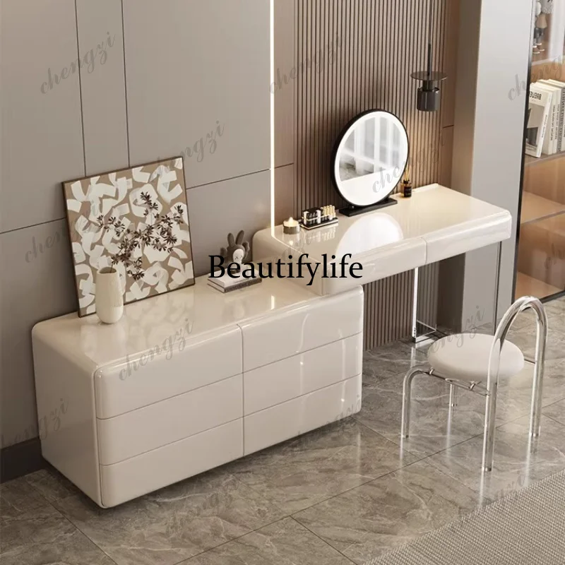 

K182 Cream style illuminated makeup dressing table Modern multifunctional Makeup vanity With drawer cabinet coiffeuse room