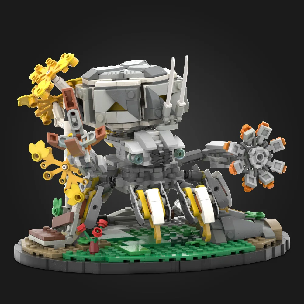 

MOC Game Horizoned Zero Shellwalker Building Blocks Model Horizoned Shellwalker Monster With Base Bricks Assembly Toys Kids Gift