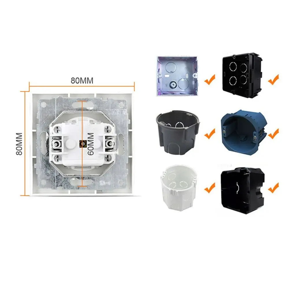 1Pcs 220V 16A 250V Modular Sockets And Switches Dual USB Fast Charge RJ45 TV EU French Socket Module PC Panel Panel Wall Switch