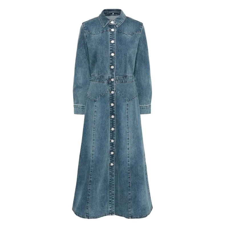 

2026 Ele Fashionable Women's Denim Dress plus Size Elastic Simple Style Slimming Ele New Arrival