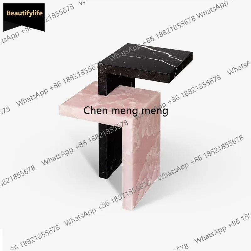 

Минималистичный итальянский журнальный столик M183 из натурального нефрита, дизайнерский столик для гостиной, маленький мраморный кофейный столик.