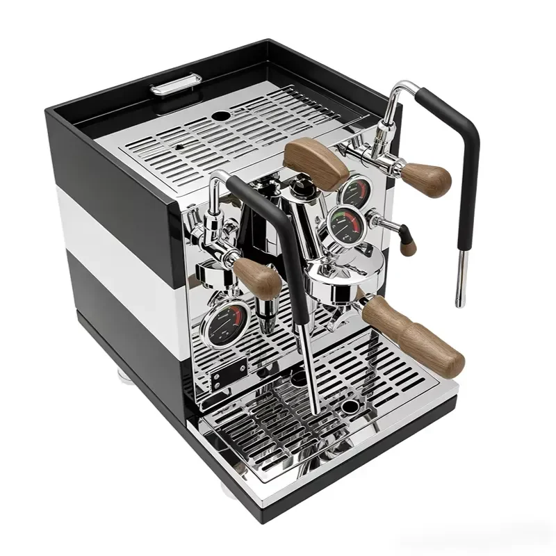 12 Bar Electric Espresso Machine Stainless Steel Double Boiler Coffee Maker 1.5L Capacity for Home Hotel Use French Spanish