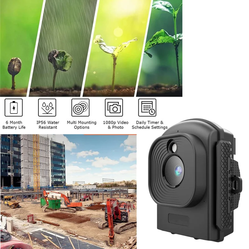 Time Lapse Camera Picture Video Record 1080P IP66 6 Months 32GB Card for Nature Observation Outdoor Construction Photography