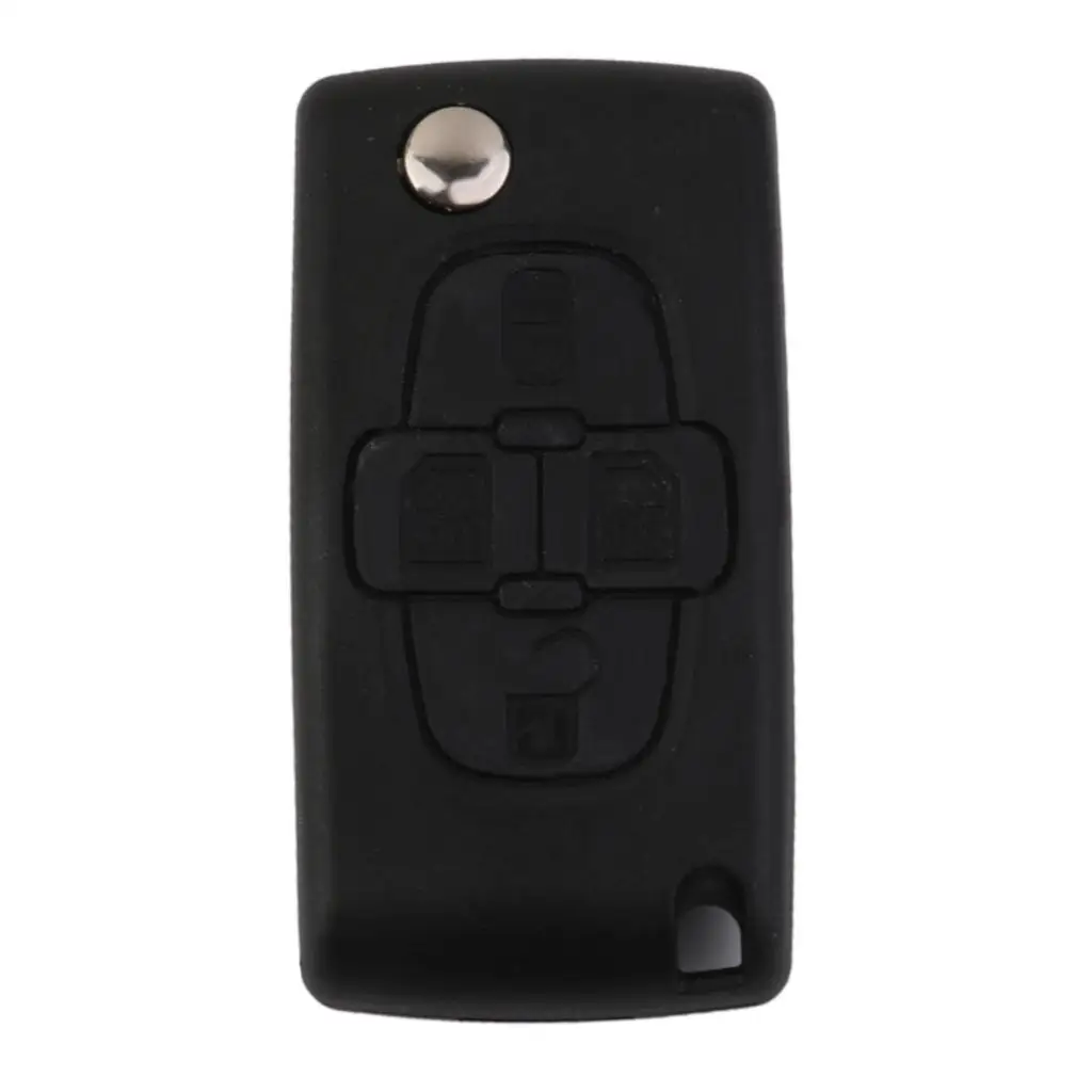 4 Button Remote Key Case Replacement Nylon Rubber Shell for Peugeot 1007 and Citroen C8 Compatible Accessories