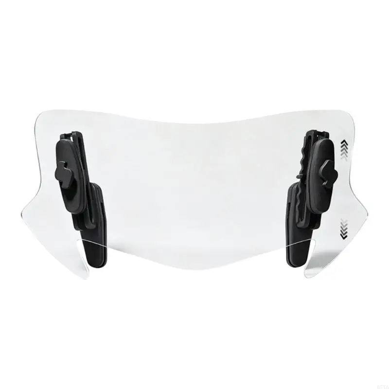 Adjustable Motorcycle Windshield Extension Deflector, Clamp-On Acrylic Spoiler for Highway Wind Control and Comfort D7YA