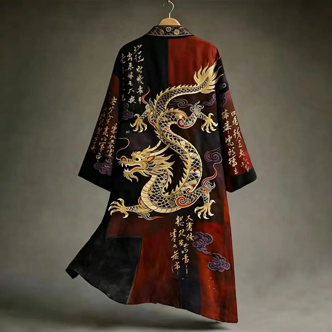 Plus Size 5XL Men's Japanese Long Kimono Cardigan Mens Samurai Costume Kimono Print Kimono Shirt Yukata Outer Cover