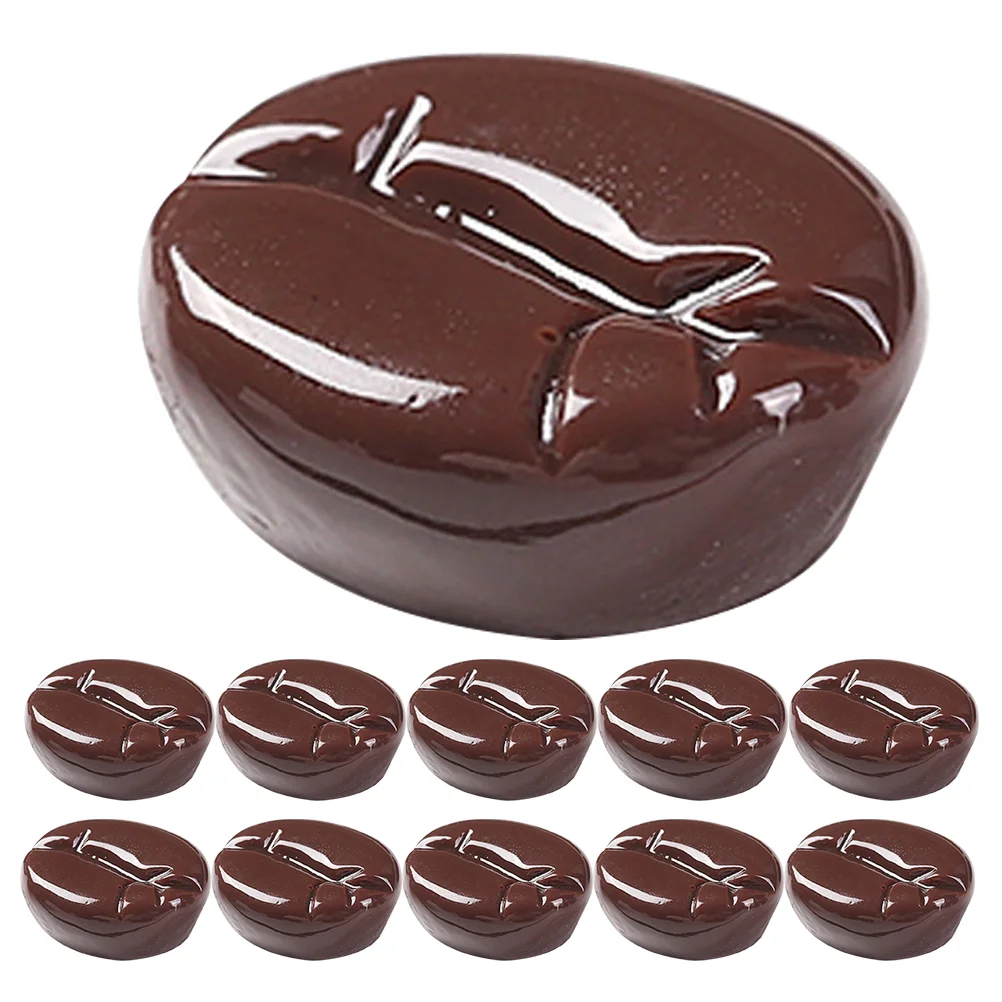 30 Pcs Simulated Coffee Beans Fake Decorate Simulation Resin Artificial Figurine Home