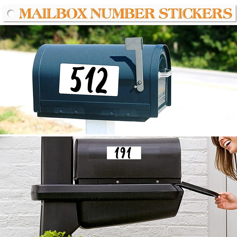 1080 Pieces 15 Sheets Self Adhesive Vinyl Letter Numbers Stickers Black Waterproof Mailbox Numbers Sticker Letters