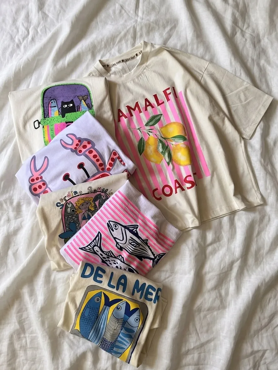 Vintage Inspired Coastal Living Elements Graphic T Shirts Summer Street Fashion Street Women Oversized T Shirt Casual Y2k Top