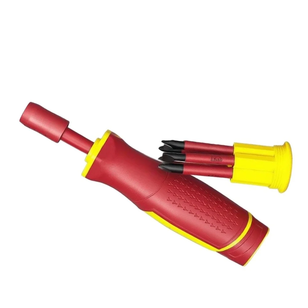 1000V Electrical Insulated Screwdriver Set Magnetic Tips Slotted Ph Bits Multifunctional Electrical Insulated Screwdriver Tools 5
