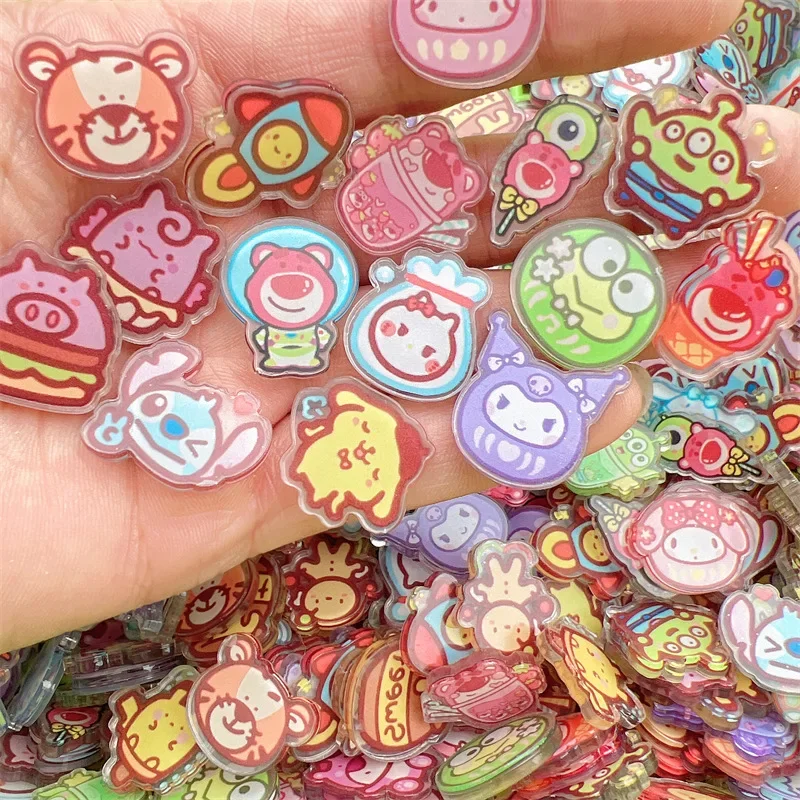 50pcs (Random) 2cm Cute Mini Hand-Painted Pacha Dog Small Pieces Acrylic Cartoon Handmade Patch DIY Consumables