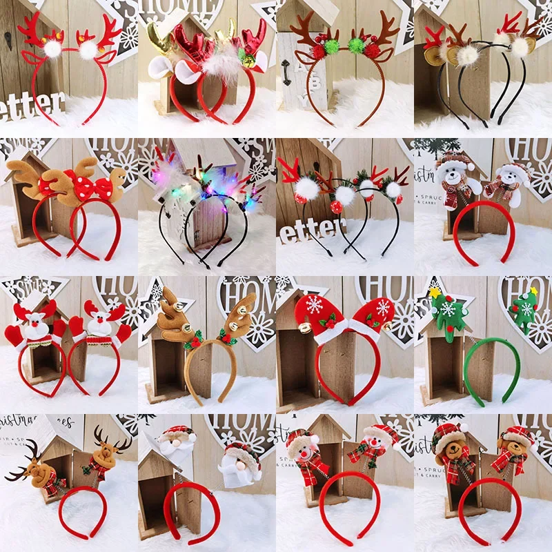 

Christmas Party Hairbands for Girls Woman Happy Christmas Gift Old Man Snowman Elk Children Hair Hoop Baby Headwear Accessories