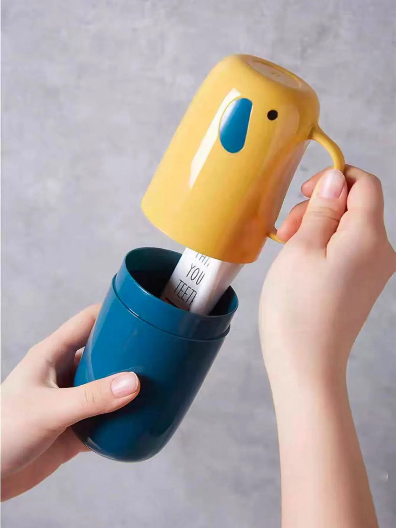 Dormitory Toothbrush and Cup Set, Student Mouthwash Cup, Travel Convenient Storage Toothbrush Box, Brushing Cup, Toothbrush Box 1Pcs