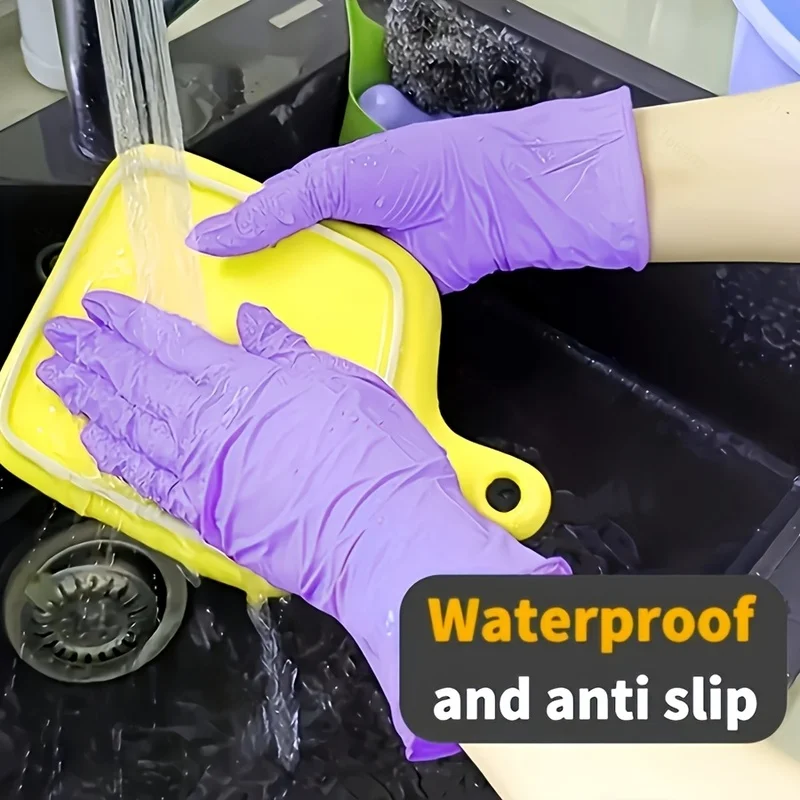 20pc 9-inch Purple Gloves Are Durable, Lightweight, Latex-Free, and Powder-Free, Making Them Versatile for Beauty, Cleaning