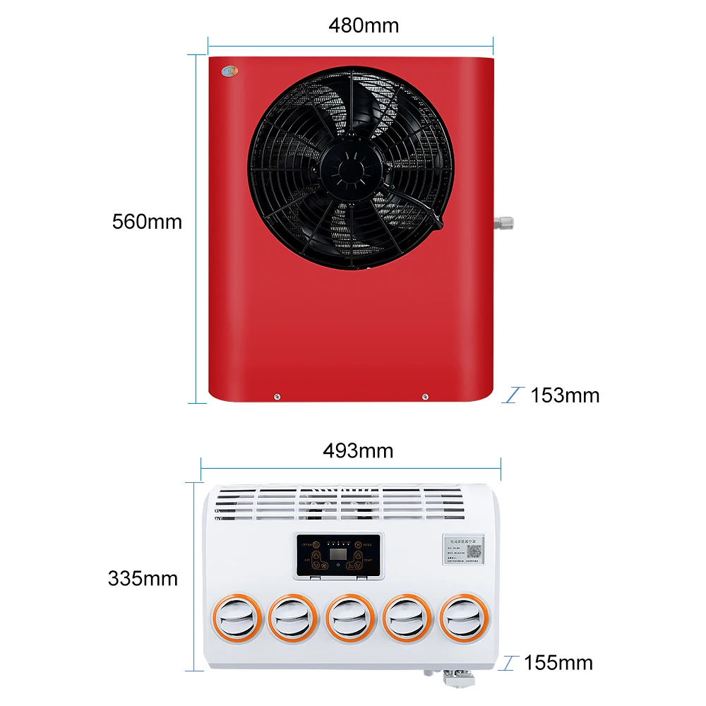 Camión eléctrico Sleeper aire acondicionado sistema de enfriamiento 12v 24v otro autobús de estacionamiento Oto Elektrikli Klima