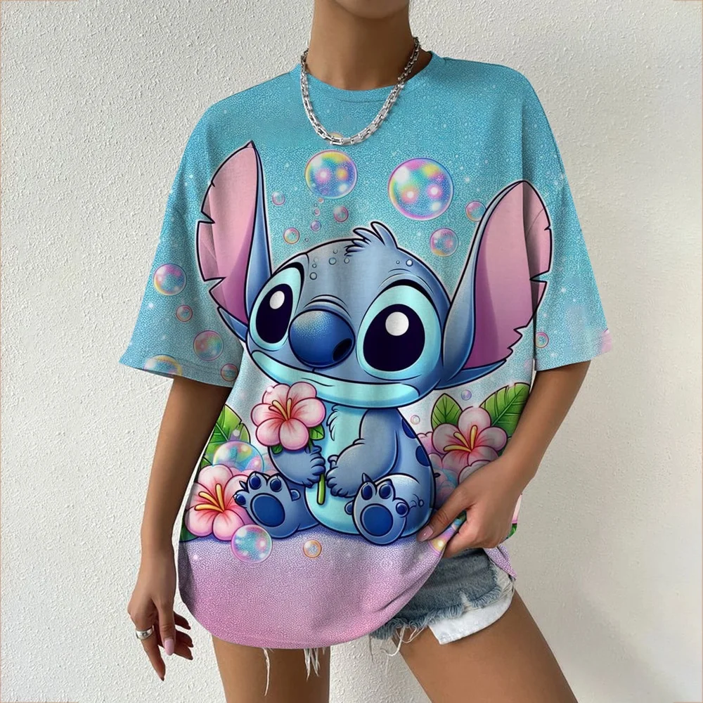 ديزني بين النجوم الطفل سلسلة مطبوعة موضوع تي شيرت قميص الحلو كول الشارع الصيف تي شيرت المتضخم النساء الكبار والأطفال #6
