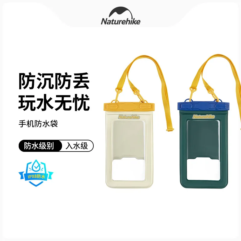 Naturehike-Waterproof Cellphone Bag, TPU Waterproof Swimming Phone Set, Touch Screen, Sealed Diving Mobile Phone Shell