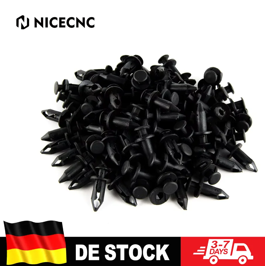 100 Stück Kotflügel-Clips Karosserie-Nieten Universal ATV UTV Go-Kart für Polaris Sportsman 550 850 Rangers RZR Honda TRX350 TRX300 TRX250