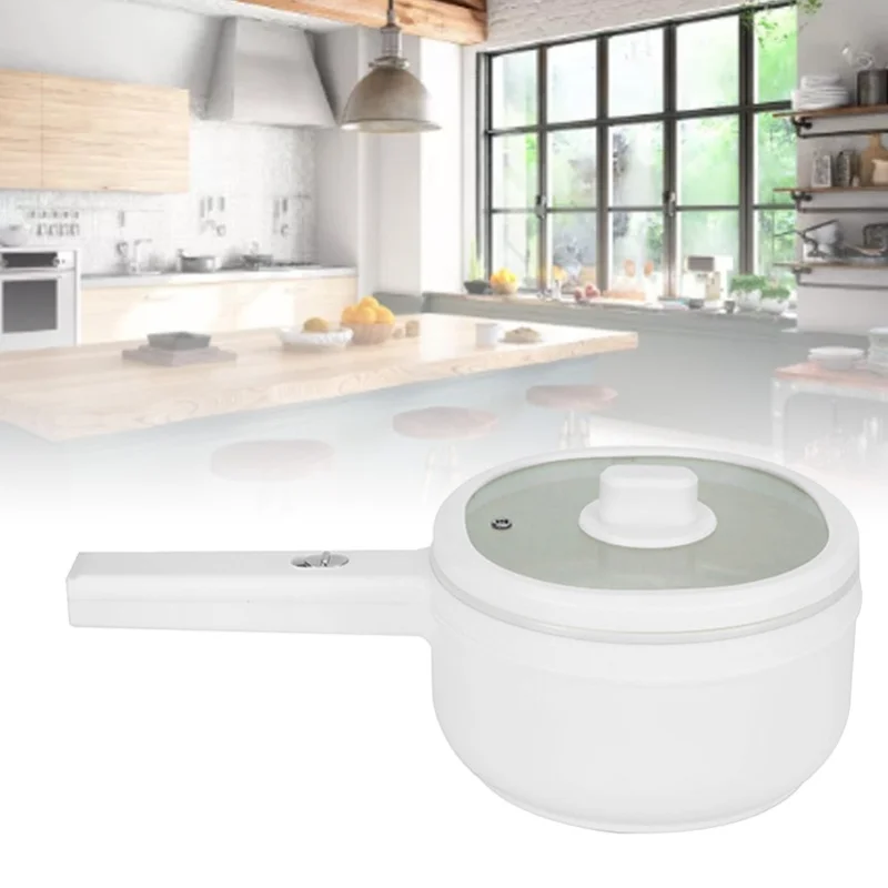 Multifunctional Electric Hot Pot Transparent Lid Smart Mini Cooker White For Dormitory Kitchen Use