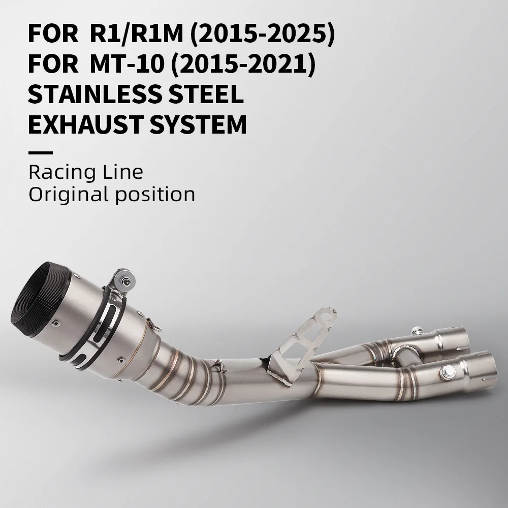 

For YZF-R1 R1 R1M MT10 2015 - 2025 Motorcycle Exhaust Escape System Connect the original muffler Middle Pipe