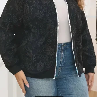 Kép 6: Plus méret Baseball Egyetem zip-up kabát