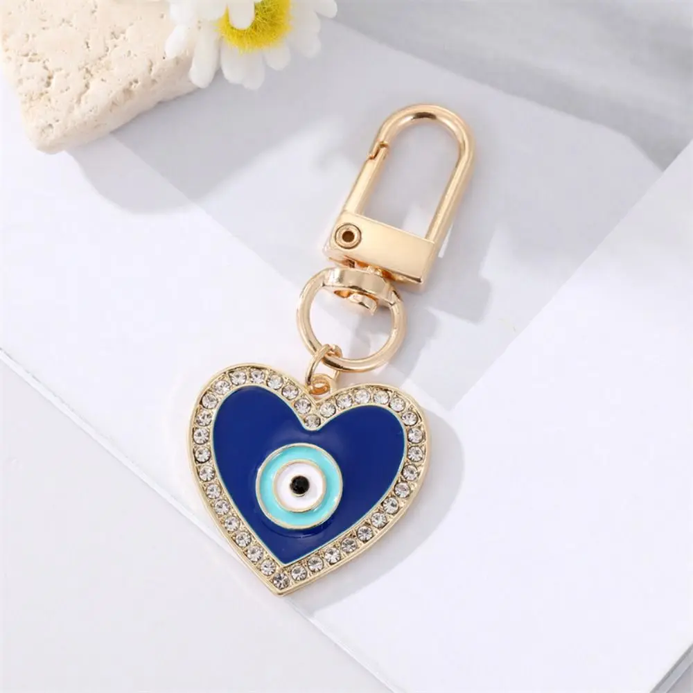 Water Drop Heart Evil Eye Car Keychain Keyring For Friend Couple Enamel Blue Eye Bag Car Charm Accessories Jewelry