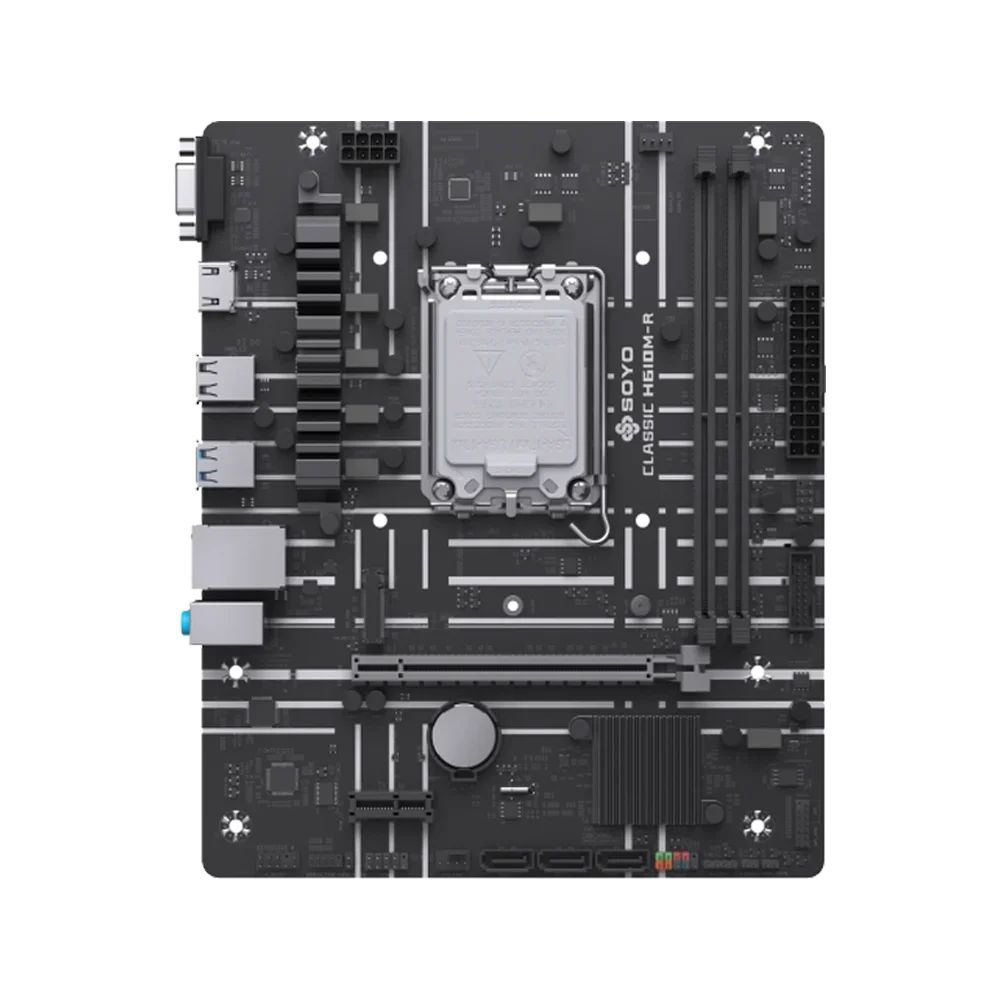Soyo clássico h610m placa-mãe para jogos duplo canal ddr4 lga1700 suporta intel 12th/13th gen cpu hdmi-combo de computador compatível