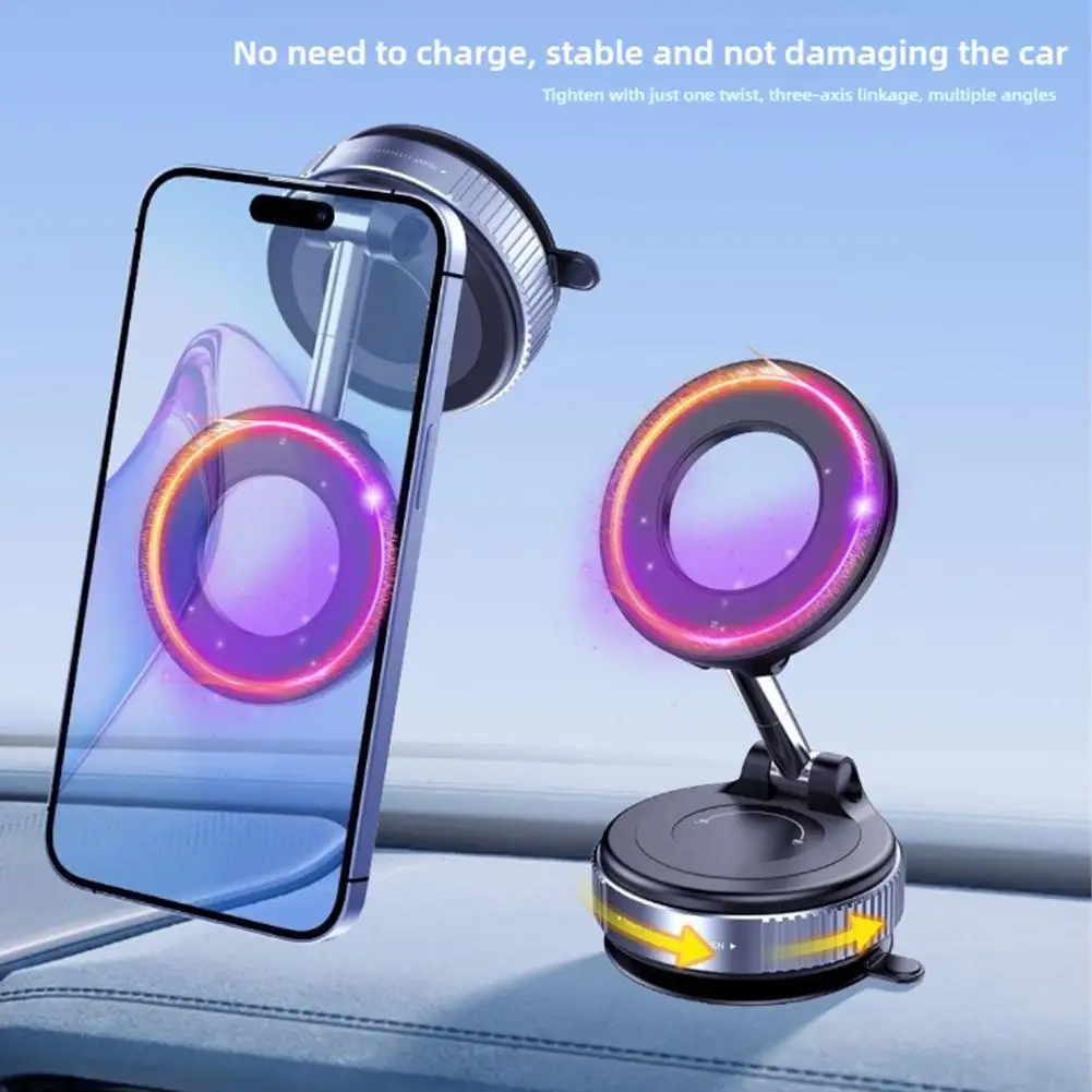 

Strong Magnetic Car Phone Holder Vacuum Suction Cup Multifunctional For Car/Desk/Bathroom Lazy Desktop Stand Bracket