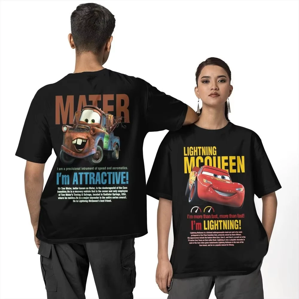 Vintage Brown Cars Mater T-Shirts for Men Sally Carrera Lightning Mcqueen Cotton Men's T Shirt Cartoon Unisex Tops Tees Clothing