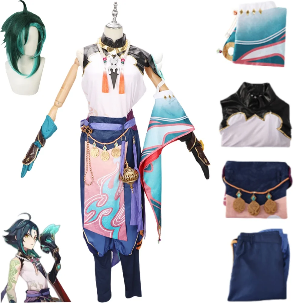 

Xiao Cosplay Costumes Game Genshin Impact Cosplay Sets Tops Pants Wigs Comic Con Roplay Clothing for Women and Girls