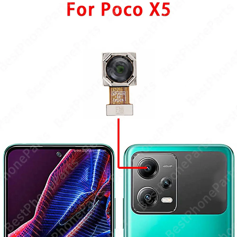 Rear Front Camera For Xiaomi Mi Poco X5 Pro Backside Facing Frontal Selfie Back Camera Module Replacement Parts