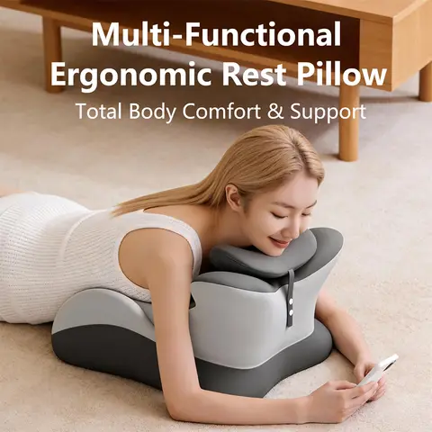 Multifunctional Memory Foam Prone Reading Pillow Relieve Neck Arm Fatigue Removable Headrest Anti-Slip Ideal for Bed Reading Wat