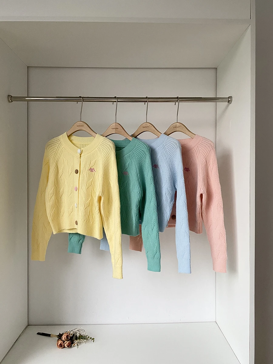 2025年秋新作 スリルーズフィット ロングスリーブ ラウンドネック ボタン付きニットセーター レディース 快適着痩せトップス 韓国風スリルーズフィット