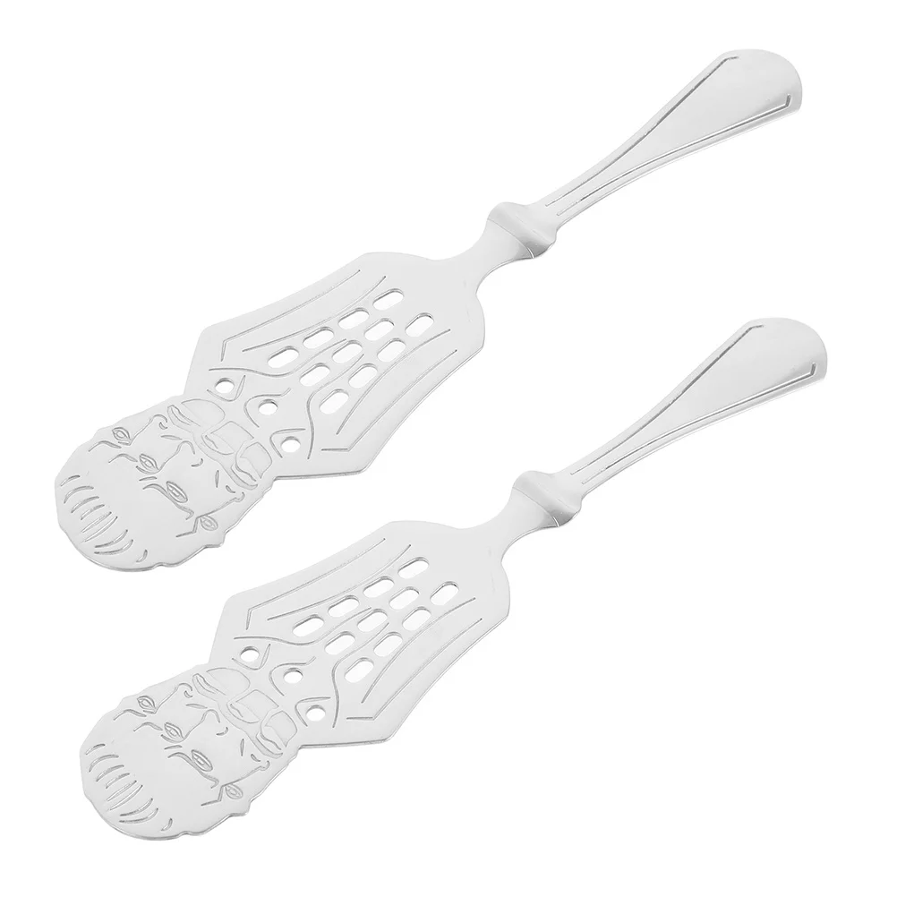 

2pcs Stainless Steel Absinthe Spoon Filter For Cocktail Dripping Salad Serving Bar Use Absinthe Dripper Spoon