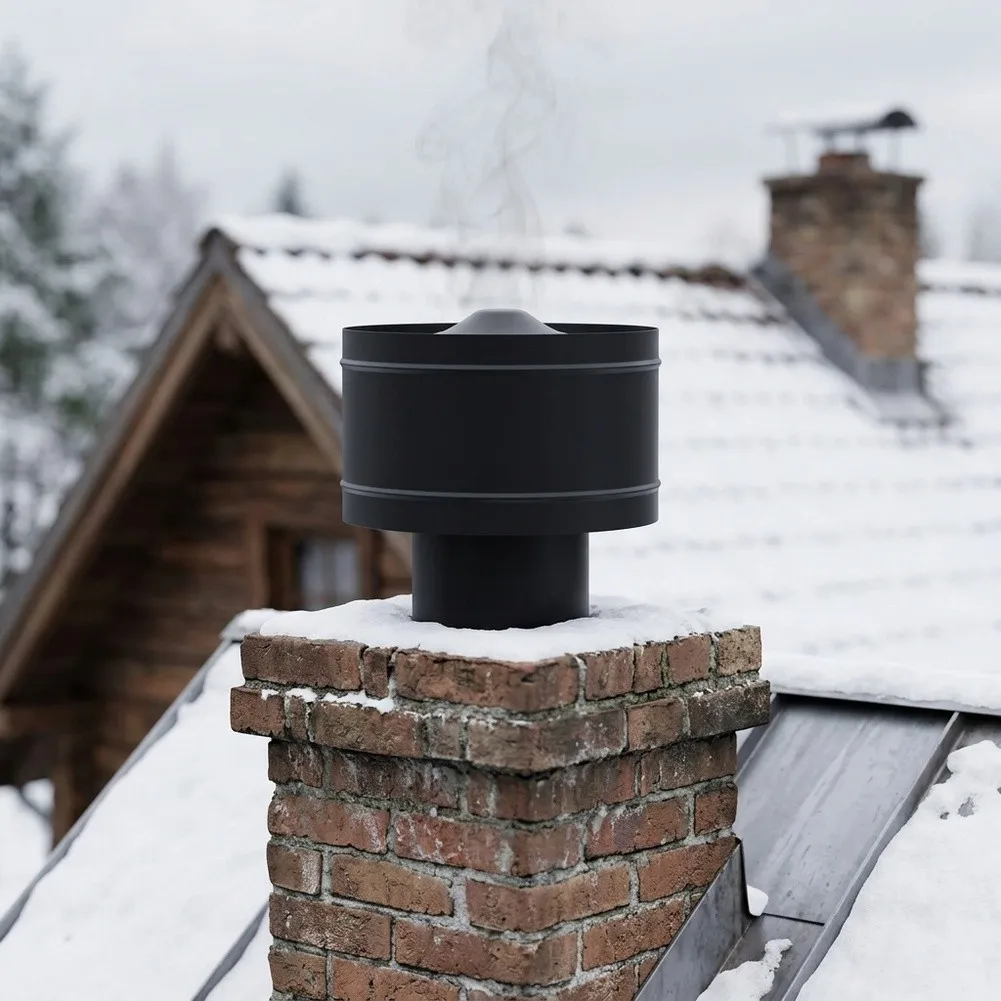 For Winter Heating Seasons Stainless Steel Chimney Cap Anti-rust Flue Cover Wood Stove Performance Solution Chimney Cap