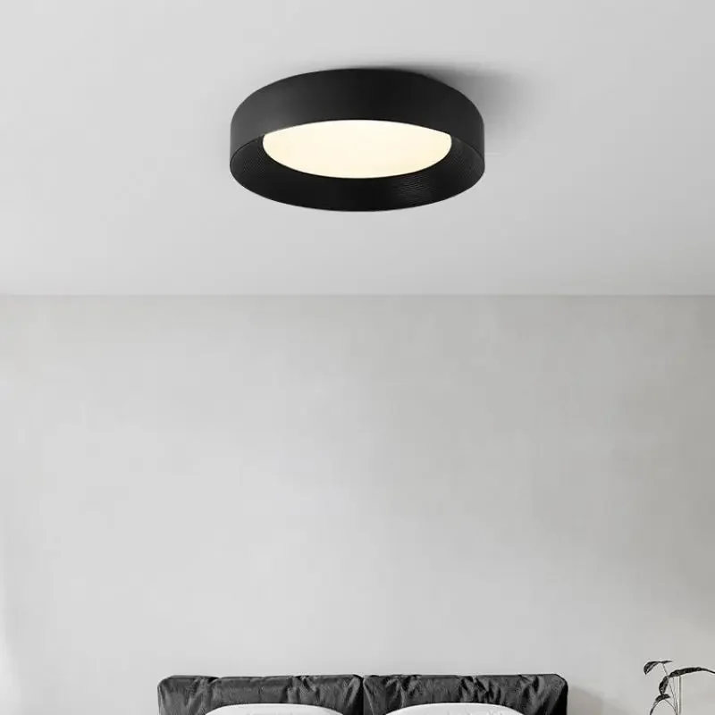 Imagem -03 - Modern Nordic Lâmpada do Teto Designer Branco Preto Redondo Luz para Quarto Sala de Estar Estudo Decoração de Casa Luminárias