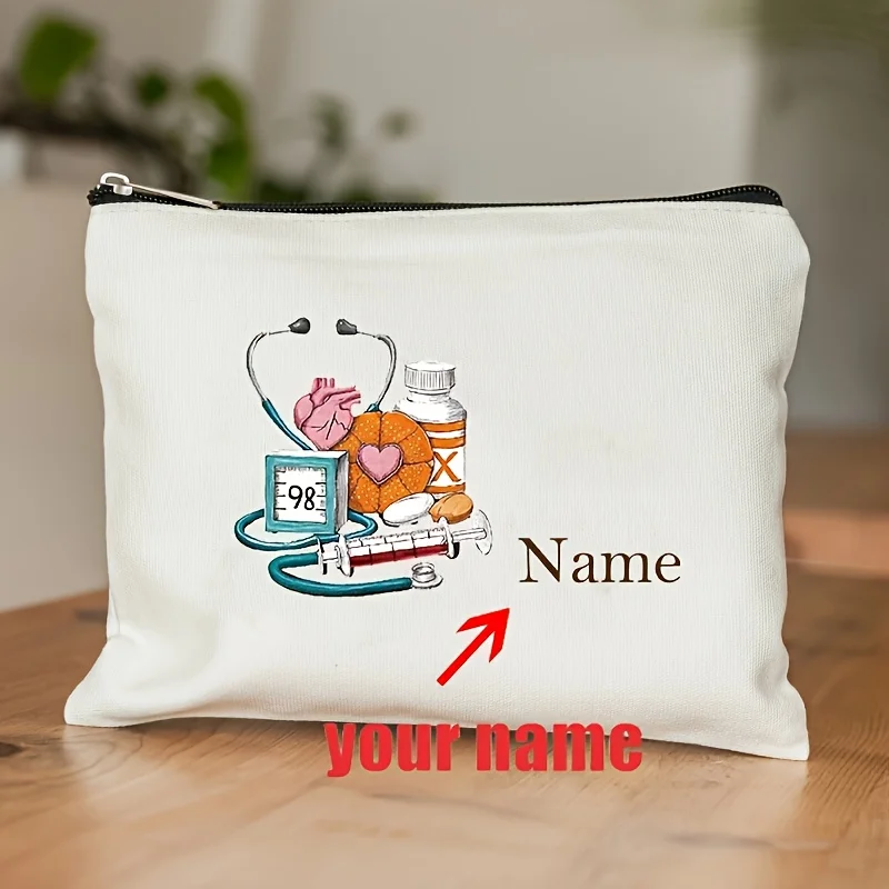 Personalized Theme Cosmetics and Toiletries Storage Bags, Customizable Name/text - Designed By Nurses and Doctors Makeup Bags