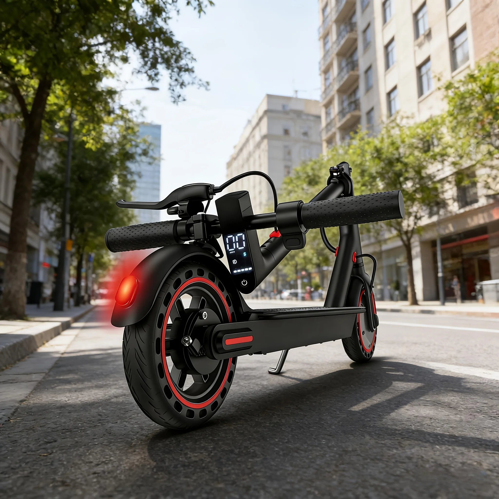 Upgrade Your Commute: Adult Foldable E-Scooter with 8.5" Solid Tires, Dual Brakes & LED Display view 2