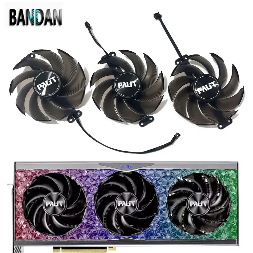 Video Card TH9520B2H-PCB01 90MM RTX4080 RTX4090 GPU Cooling Fan For Palit GeForce RTX 4080 4090 GameRock OmniBlack Cooler Fan