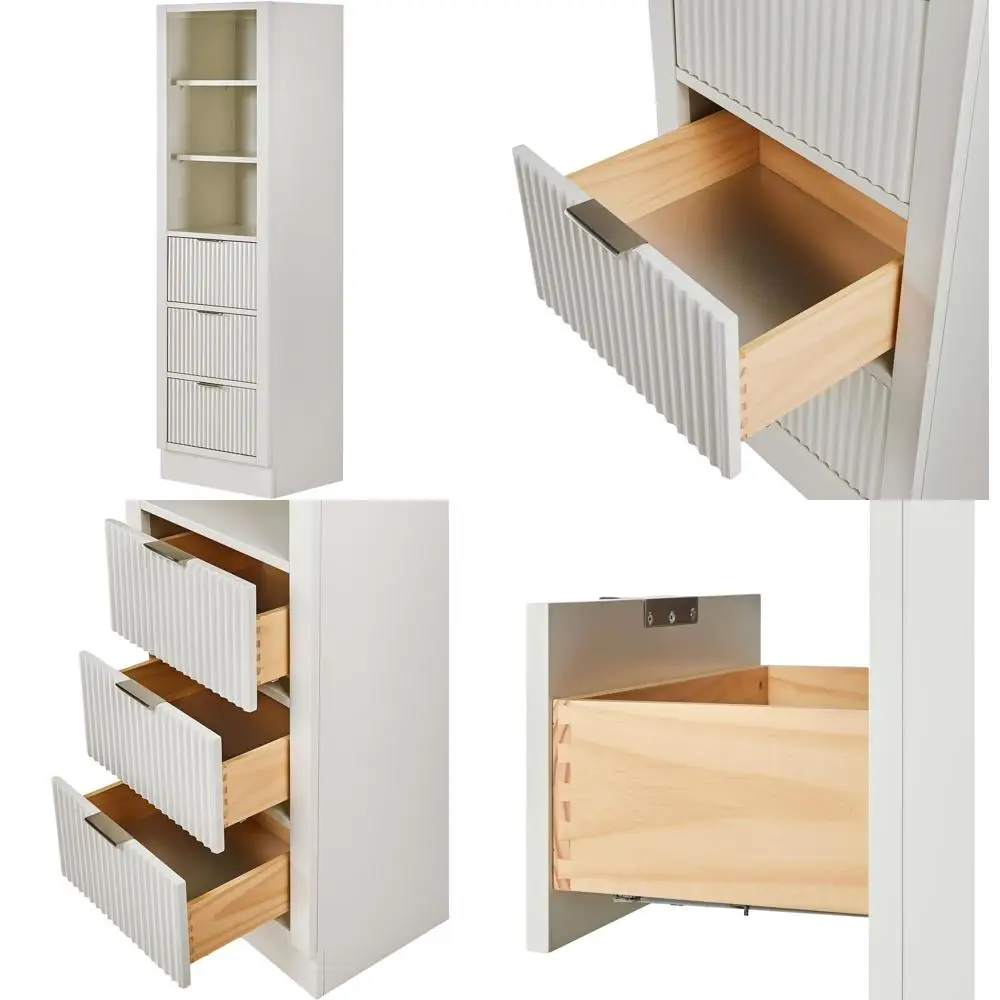 

65 High Warm White Bathroom Storage Cabinet with 20 Width and 16 Depth